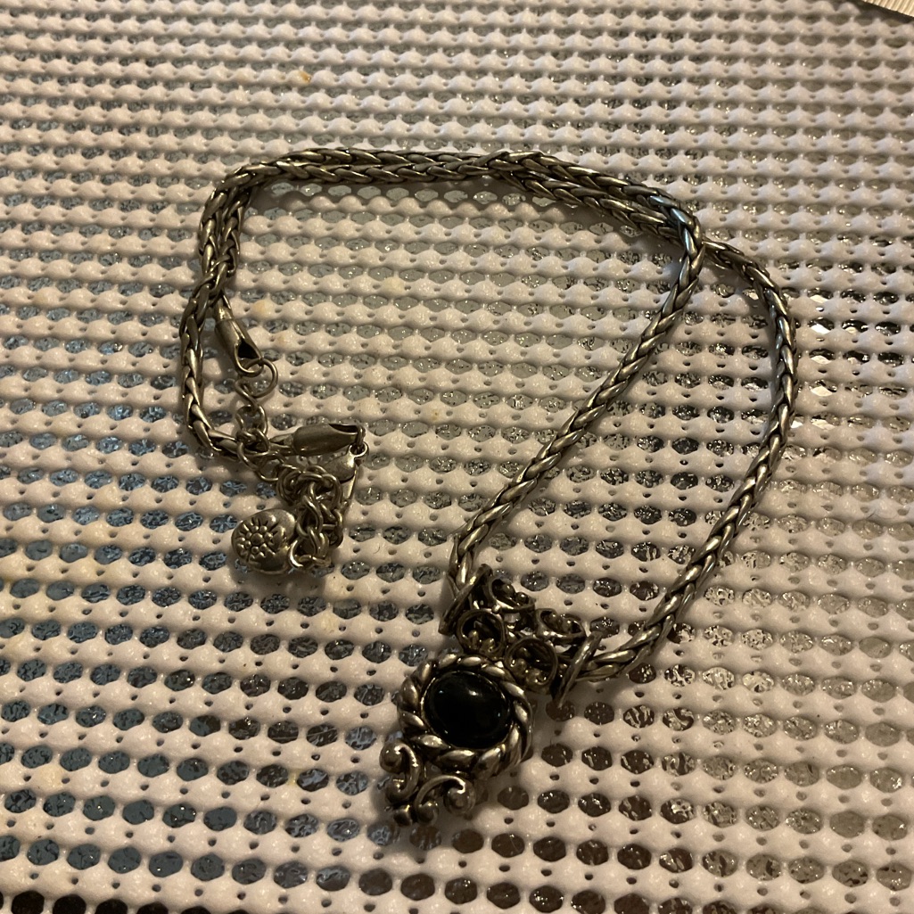 Reversible Silver Tone Necklace